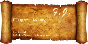 Fluger Jolán névjegykártya
