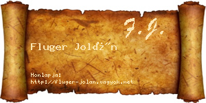 Fluger Jolán névjegykártya